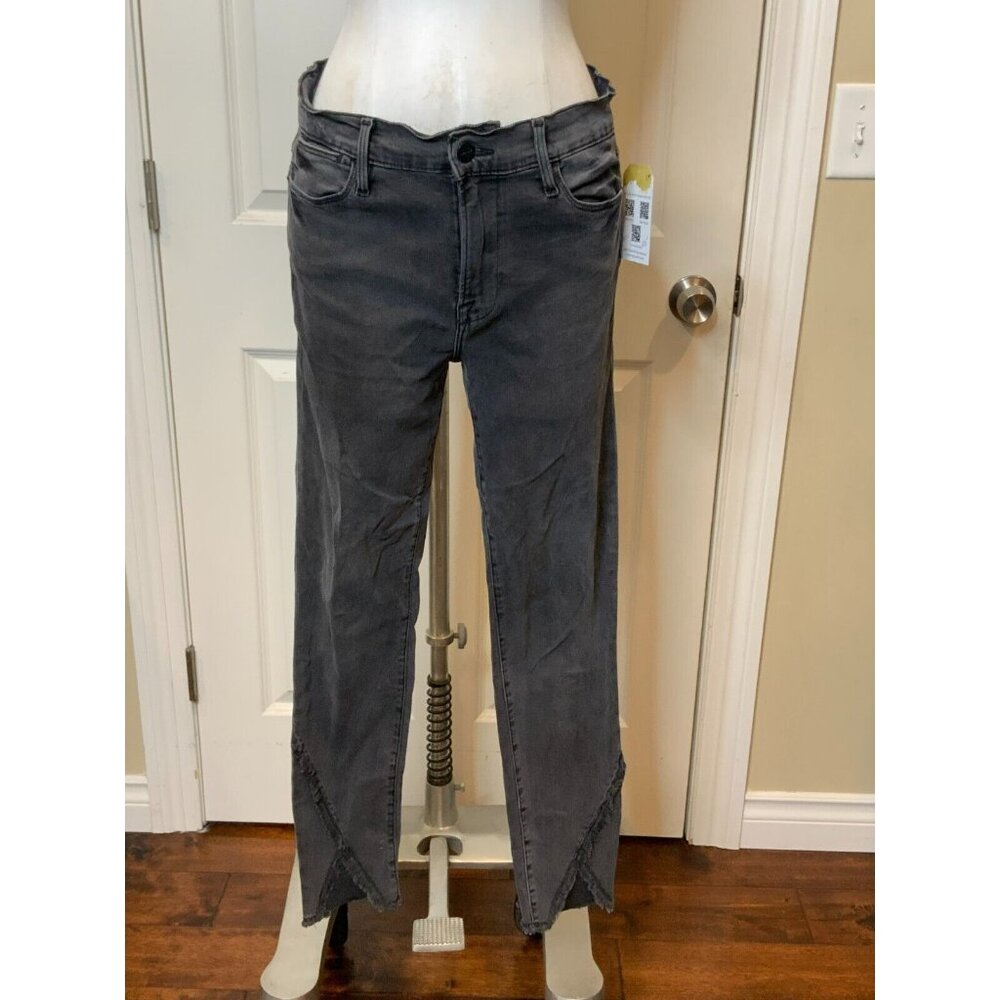FRAME Black Le High Skinny Jeans W/ Raw Distressed Hems, Size 29
